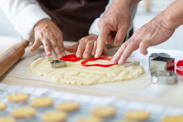 Seniors Baking Cookies for the Holidays