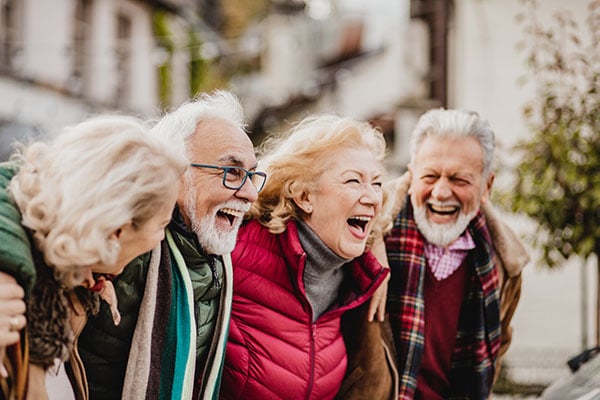 Seniors Having Fun Outside in the Winter